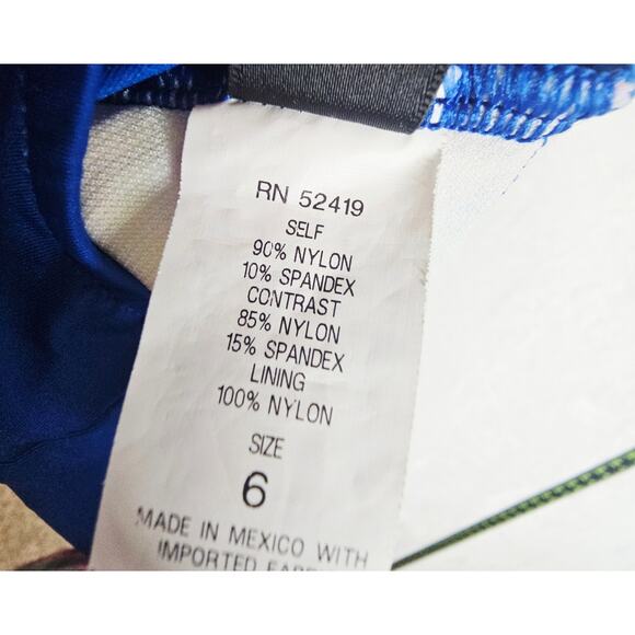 La Blanca Sz6 One Piece Blue n Bright Multi colored Swimsuit. Designer Beach - Picture 3 of 16